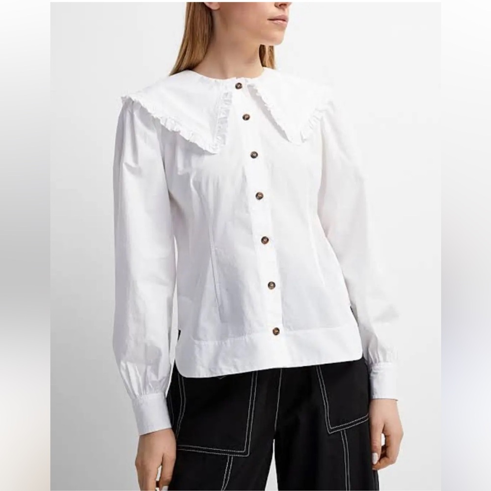 Ganni White Button Down Shirt